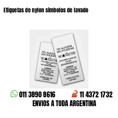 Etiquetas de nylon simbolos de lavado